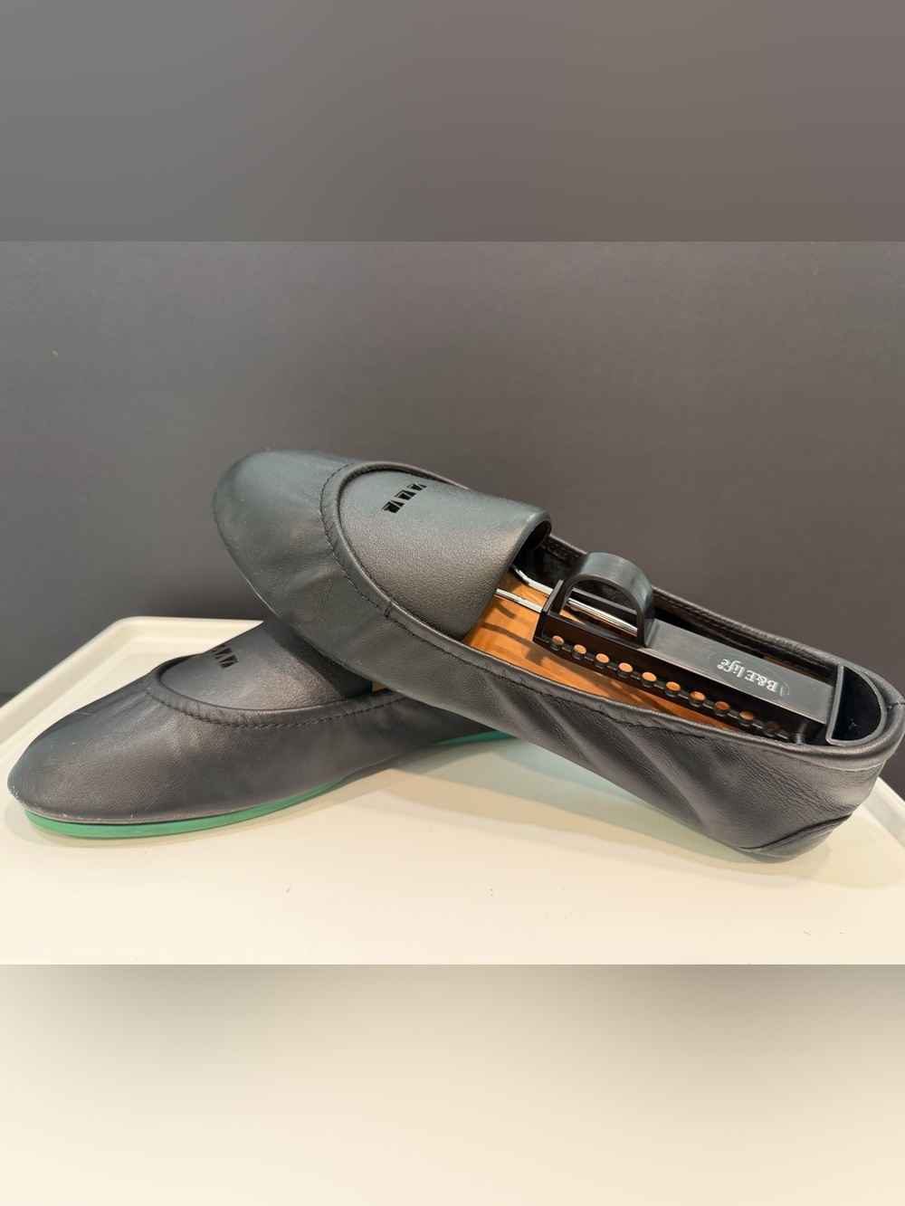 Tieks Matte Black Leather Ballet Flats — Size 7